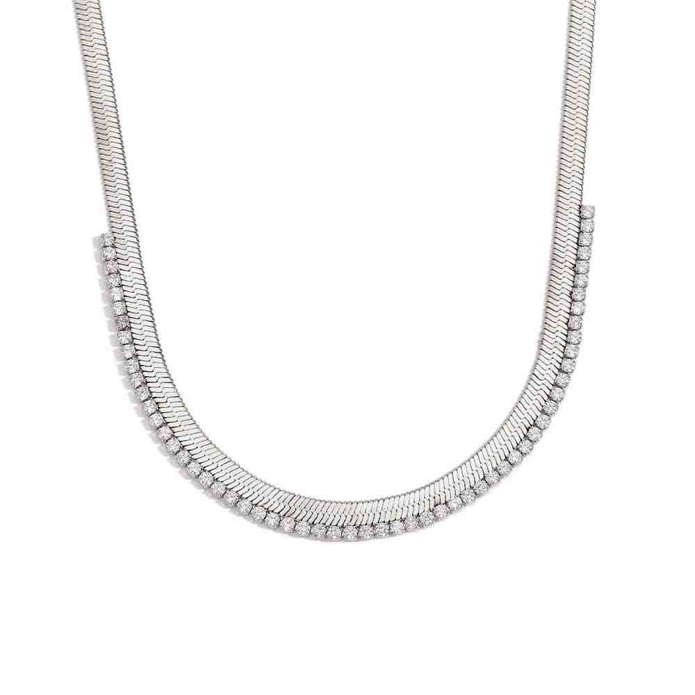 Serenade - Buy Sterling Silver Herringbone Necklace Online at Mithra and Co.