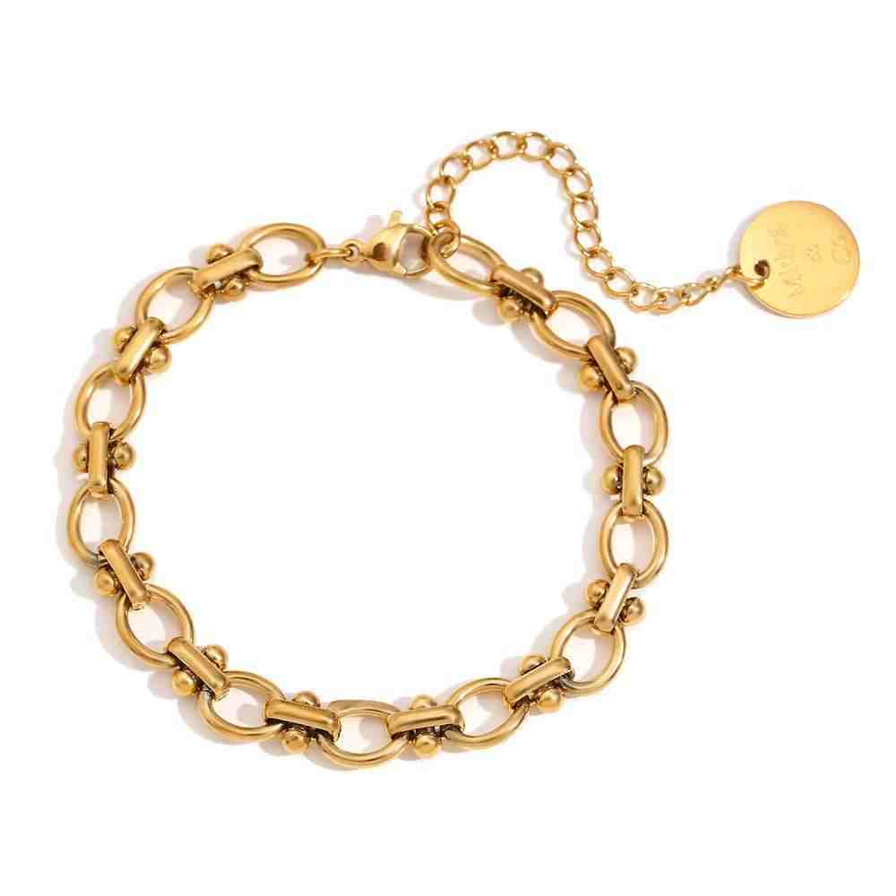 Shop 18k Gold Plated Chain Bracelet, delulu. online at Mithra and Co Pakistan.