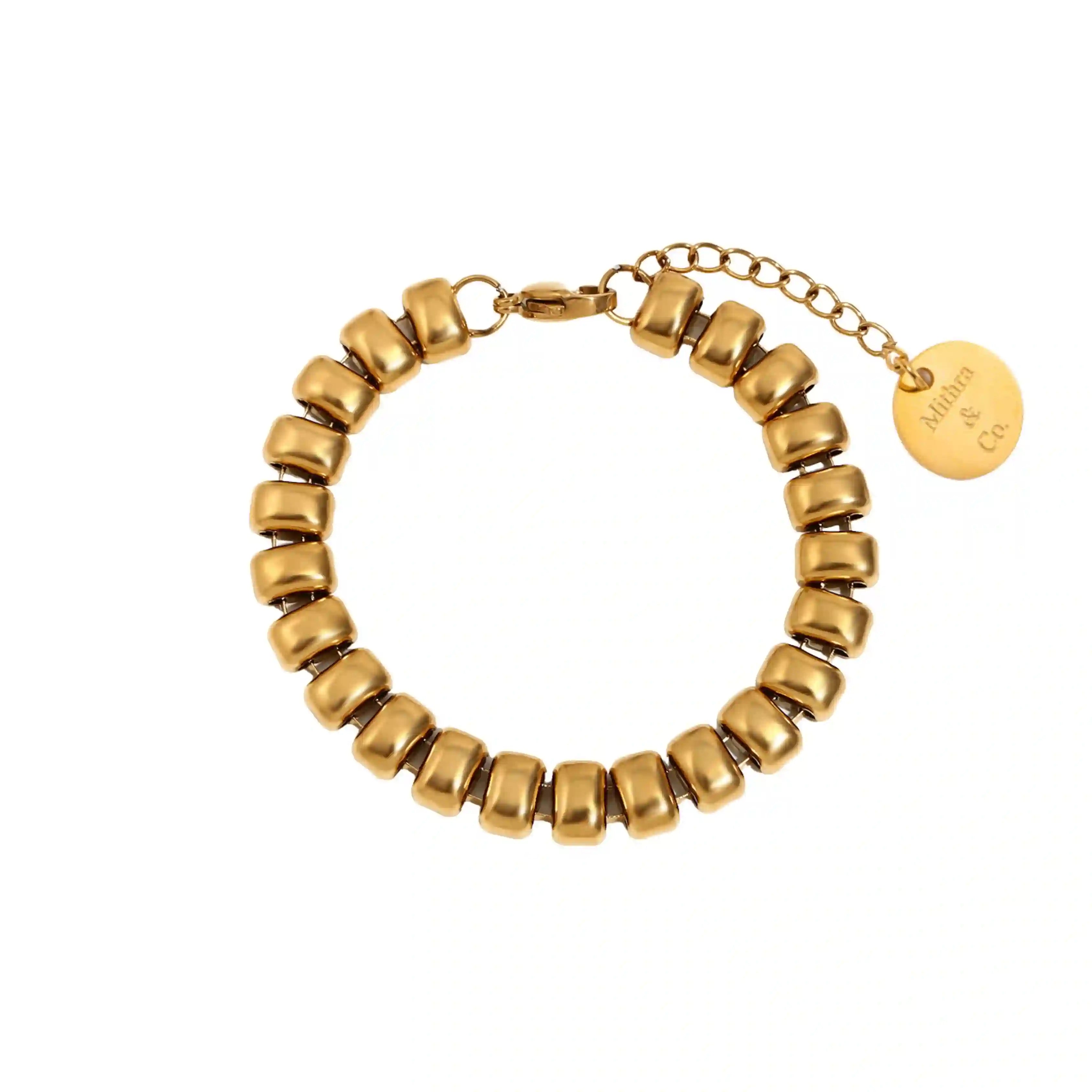 18k Gold Plated Tasbih Beads Bracelet - Baroque. Shop Online at Mithra and Co.