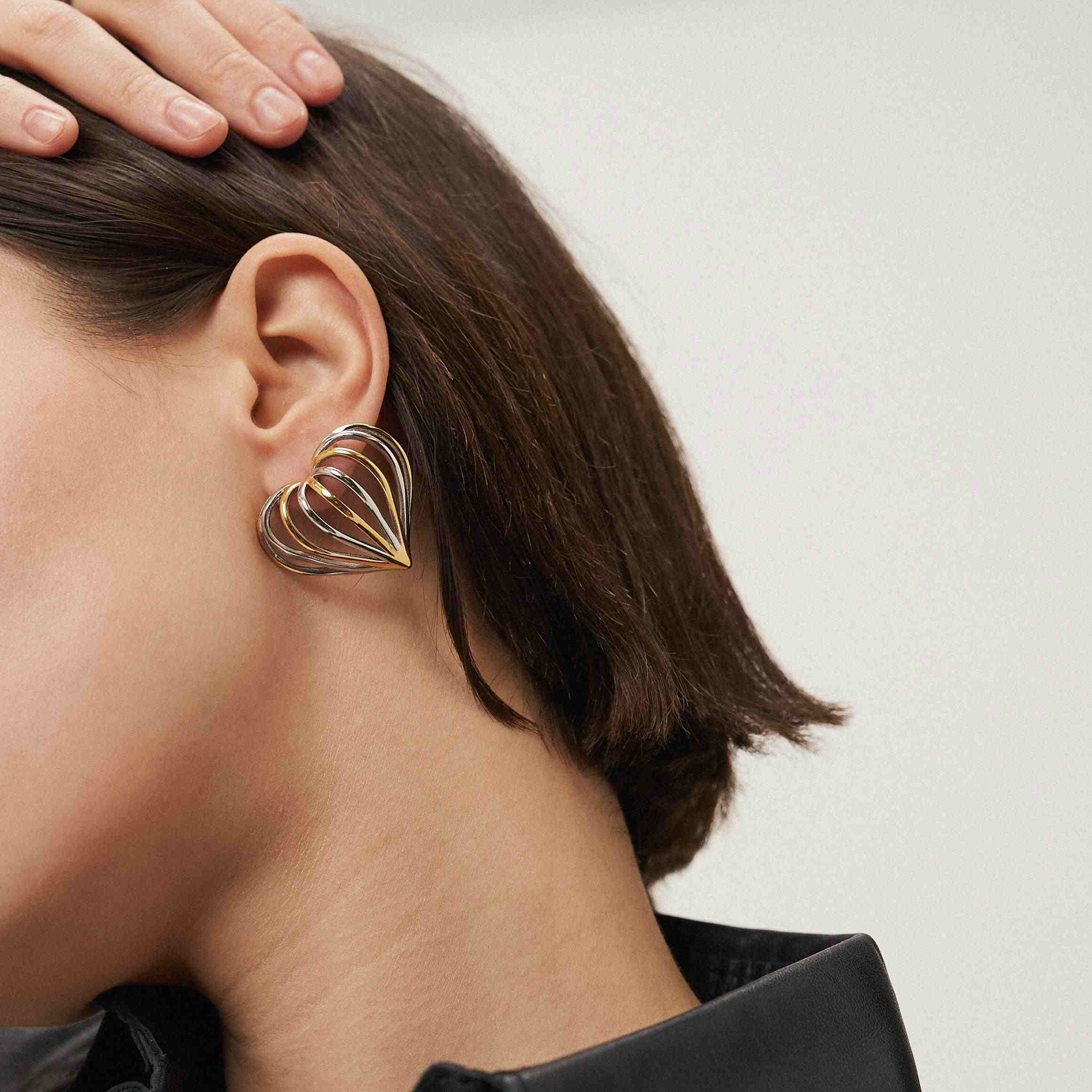 Wearing Caged Love - Buy 925 Silver plated Earrings Online at Mithra and Co.