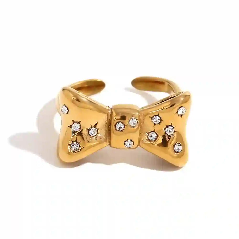 Buy 18k Gold Plated Bow Ring Bowtique Online at MIthra and Co Pakistan.