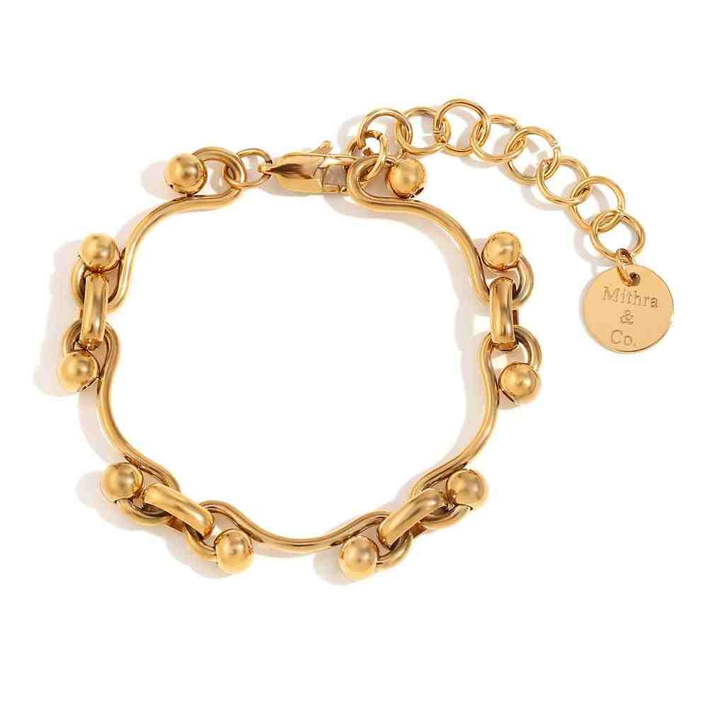 Shop Gold Plated Handmade Chain Bracelet - Aristo Online at Mithra and Co.
