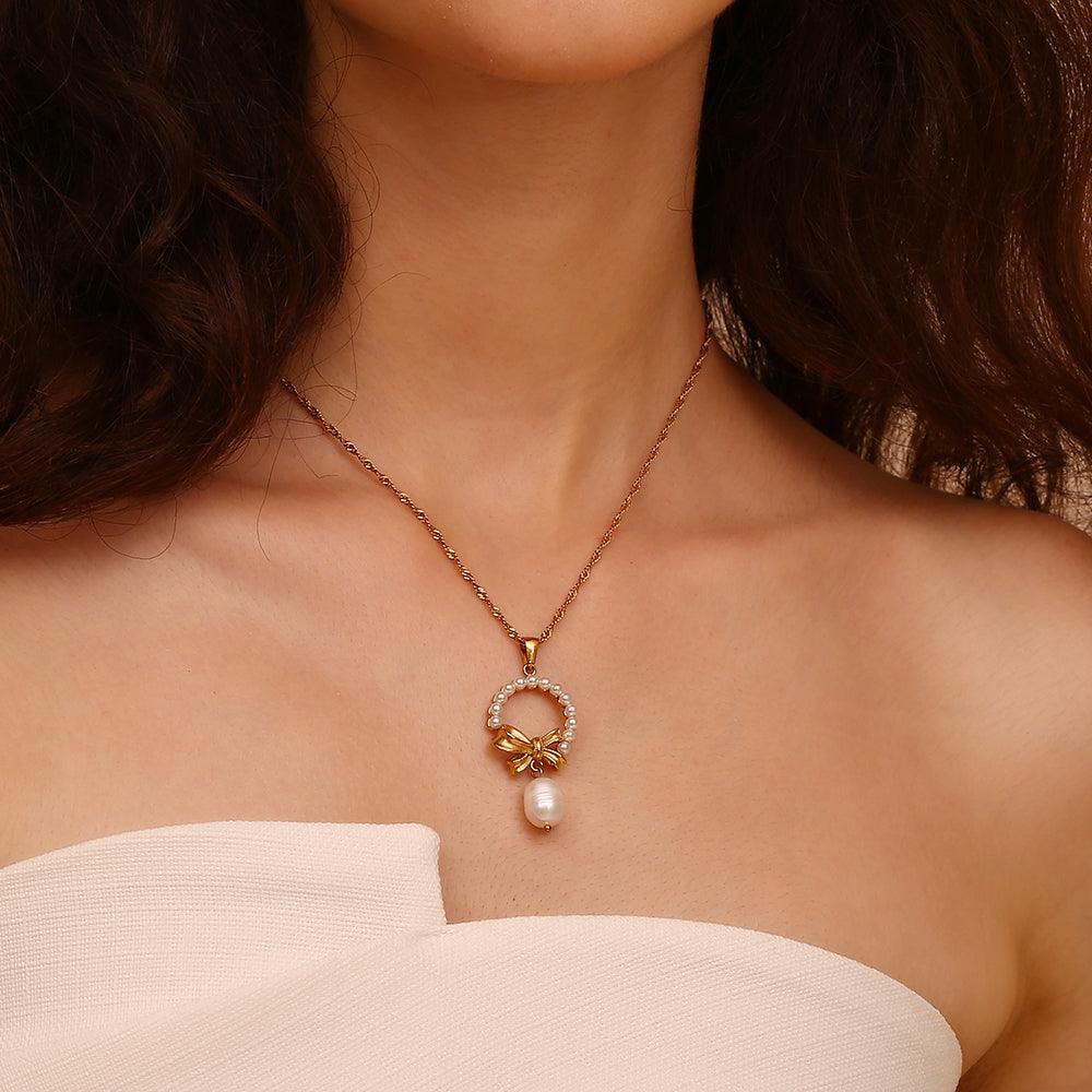 18k Gold plated Dahlia Necklace Shop Online - Mithra and Co