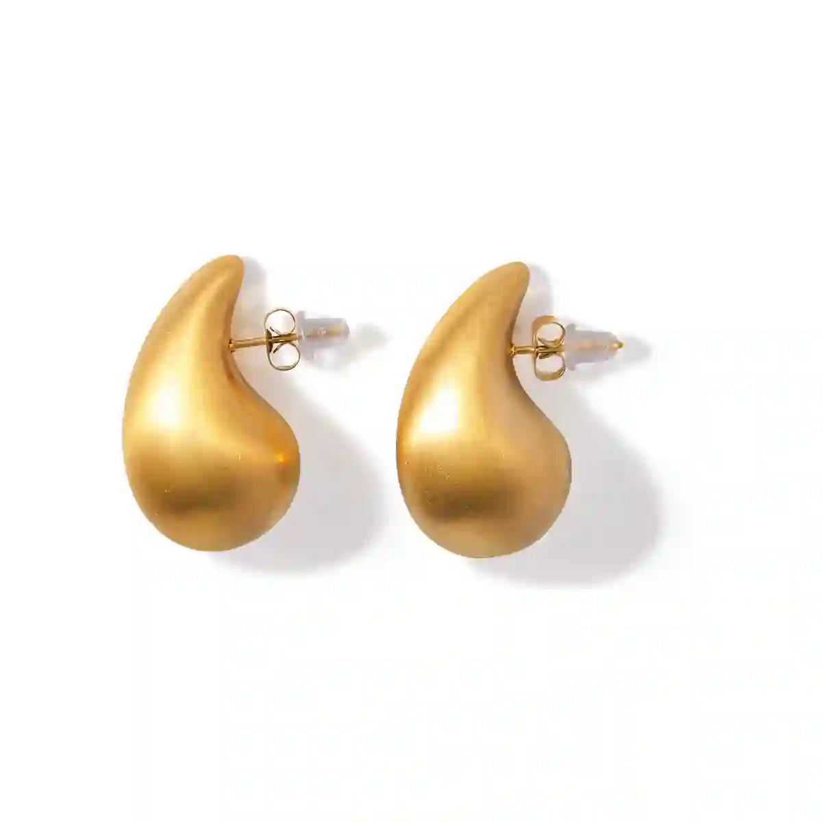 Buy Gold Plated Teardrop Earrings - Horis Matte online at Mithra and Co.