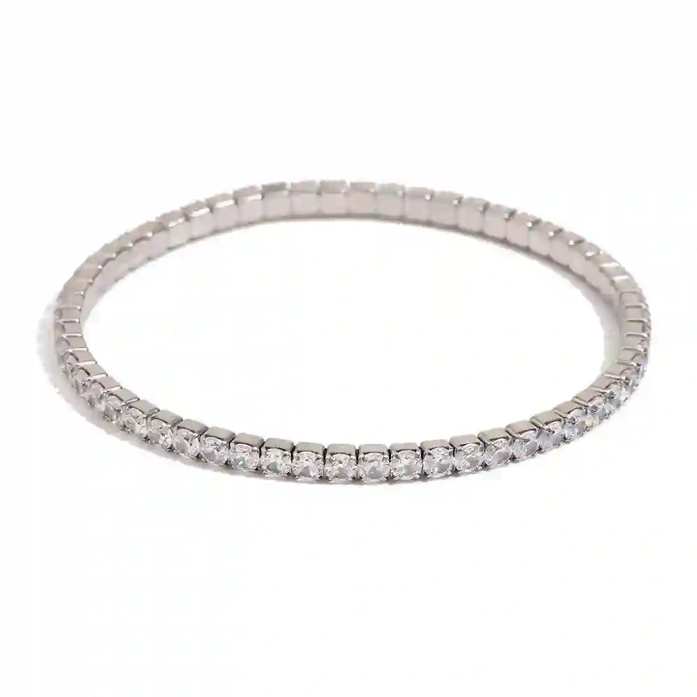Buy Silver Plated Tennis Bracelet - FlexiTennis Online at Mithra and Co.