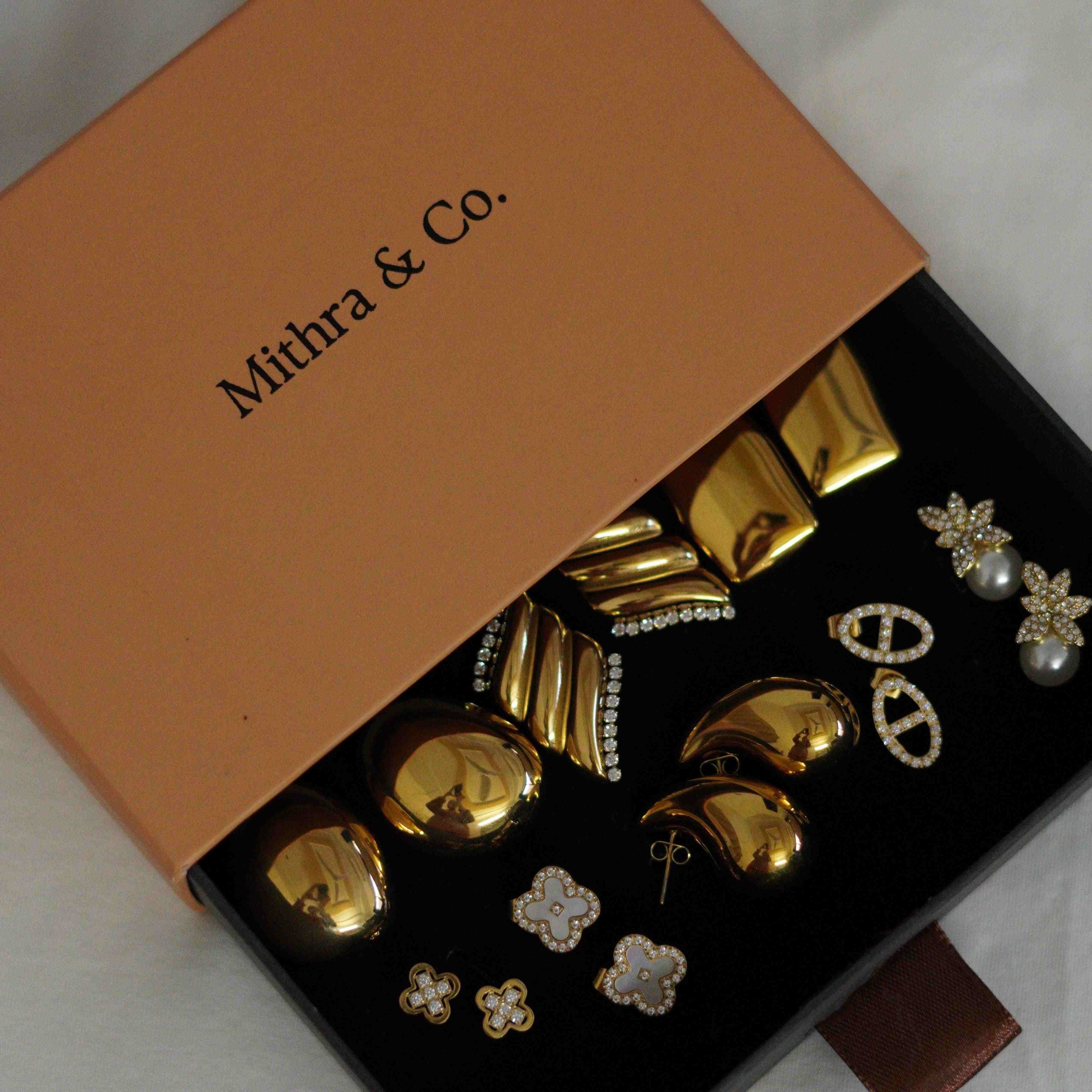 Buy 18k Gold Plated Earrings Studs Online at Mithra and Co.