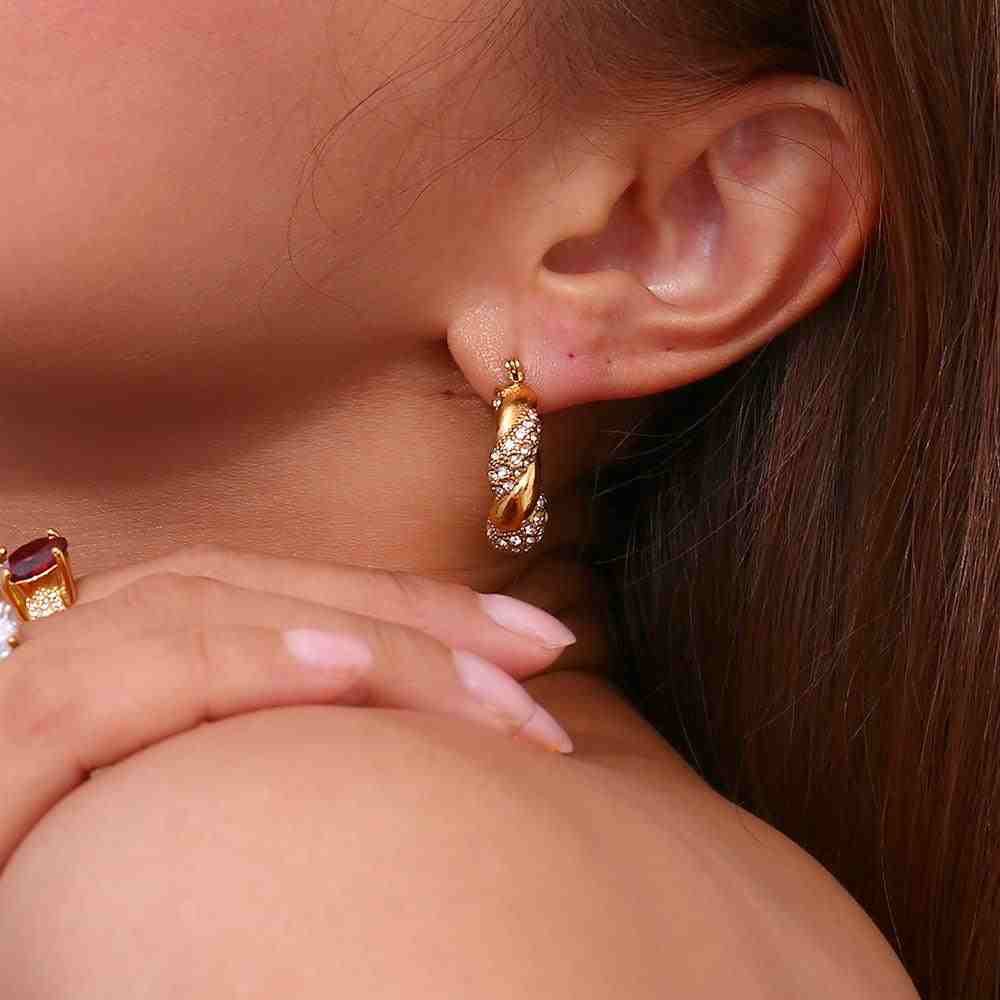 Donna Crystal Twisted Earring