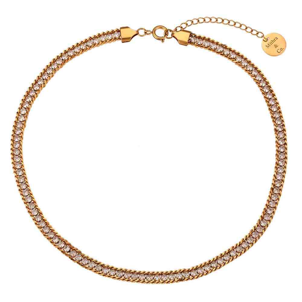 Shop Gold Plated Choker Necklace - Luster Necklace Online at Mithra and Co.