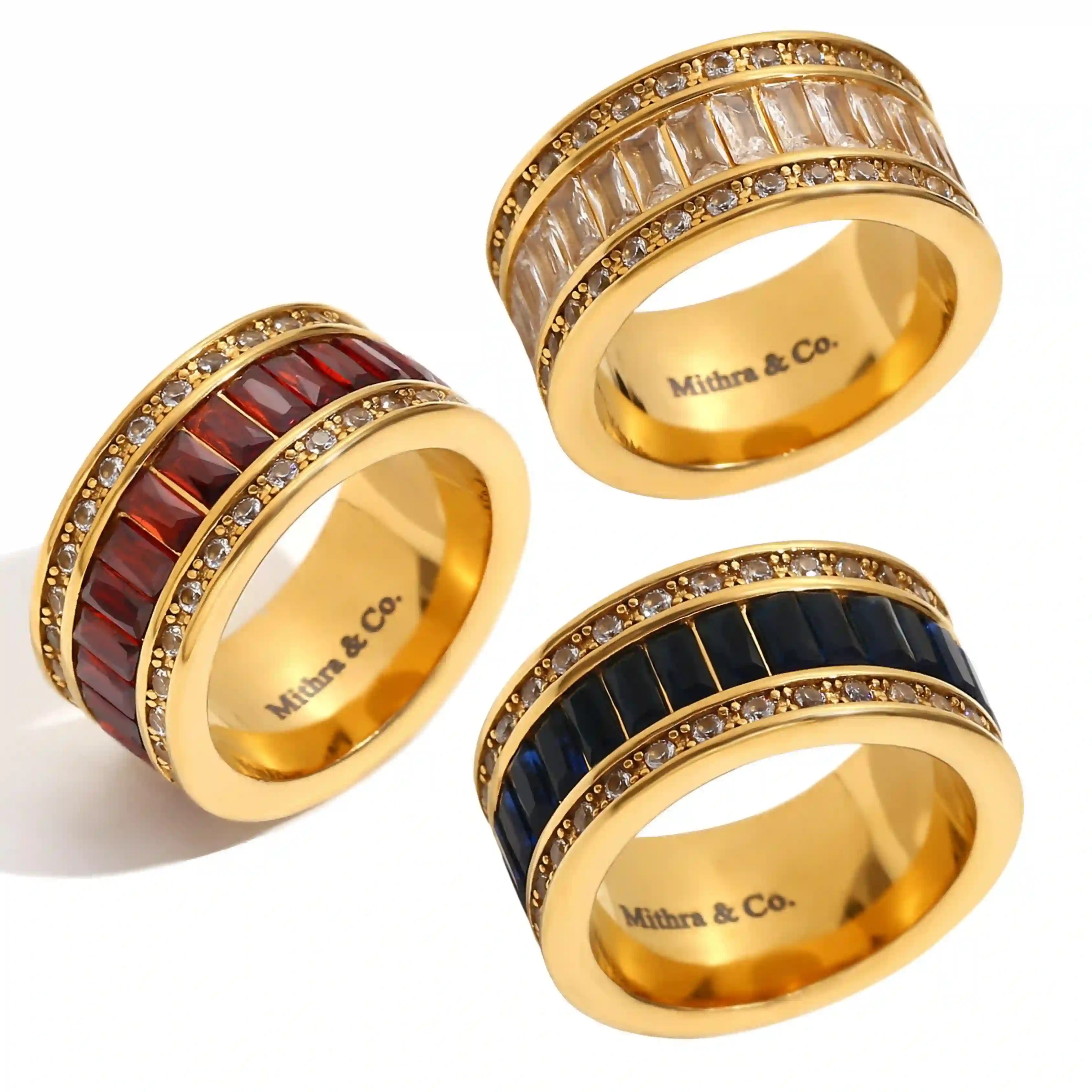 18k gold plated rings, eclipse band - Shop Online in Pakistan at Mithra and Co.