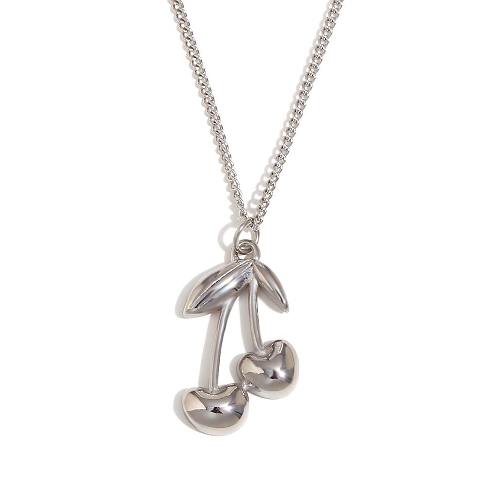 Shop Cherry Pendant - 925 silver Plated Necklace Online at Mithra and Co.