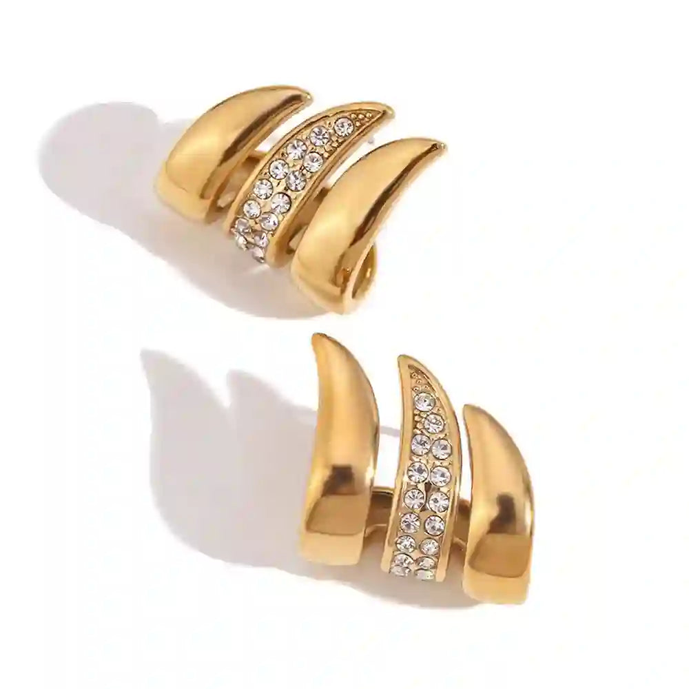 18k Gold Plated hoops. Buy Flame Earrings Online at Mithra and Co.