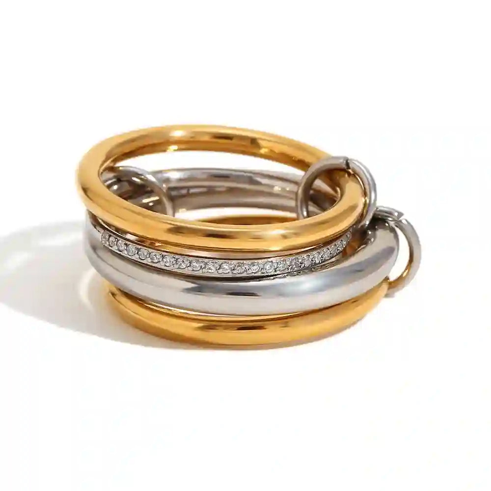 Timeless Stacking Rings 18k Gold Plated. Shop Online at Mithra and Co.