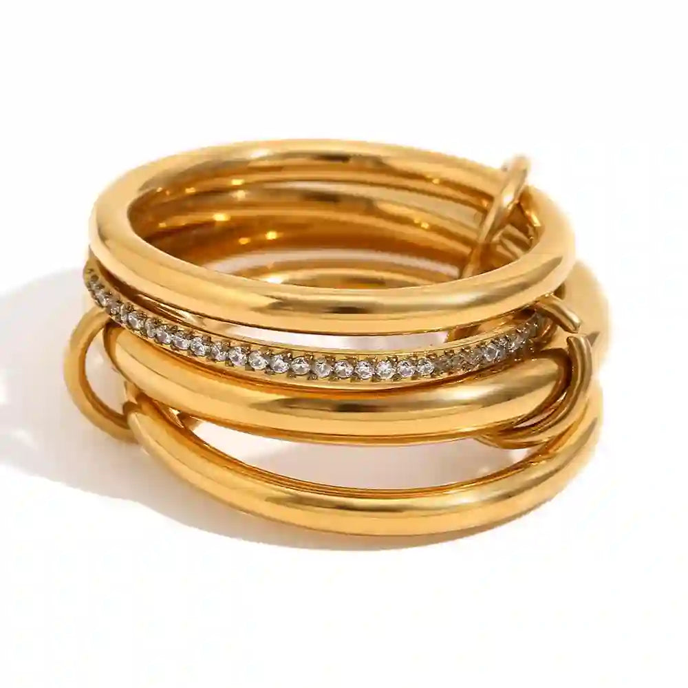 18k Gold Plated Timeless Stacking Rings. Shop Online at Mithra and Co.