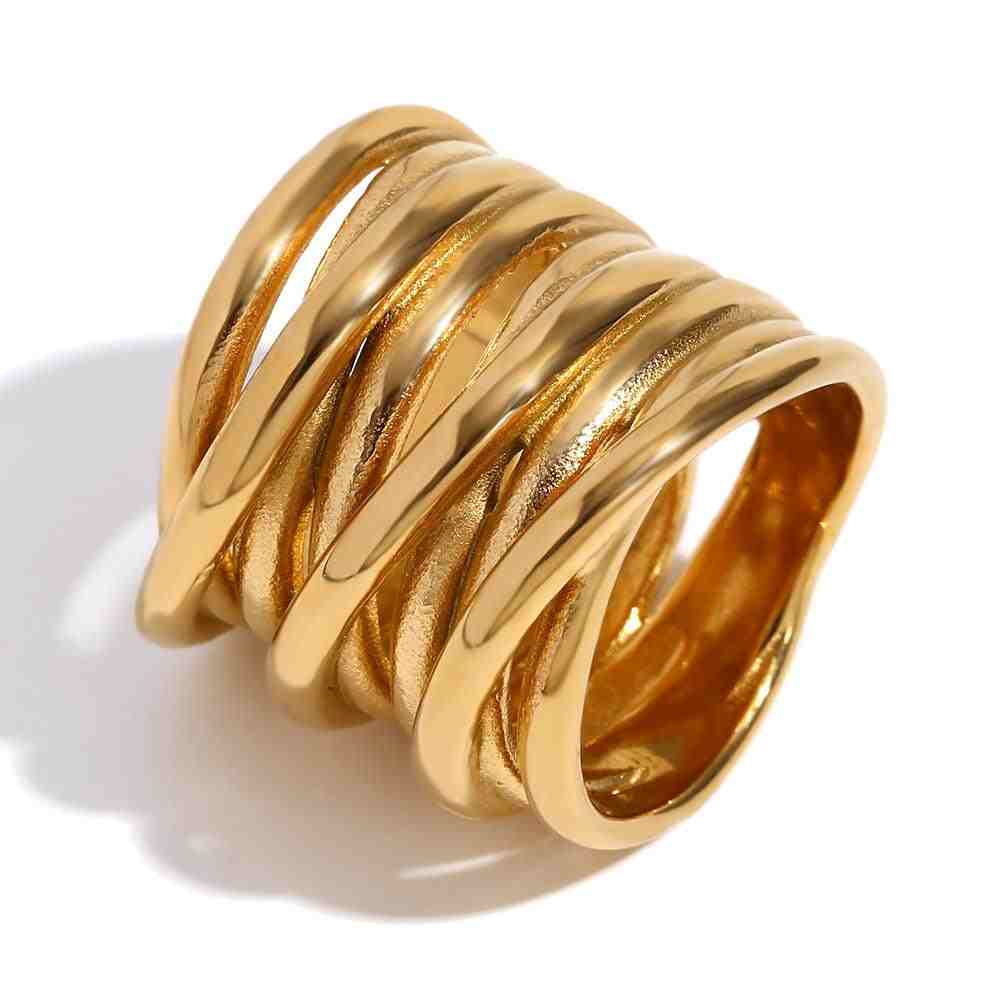 Crossover Ring - Shop 18k Gold Plated Solara Ring Online at Mithra and Co.