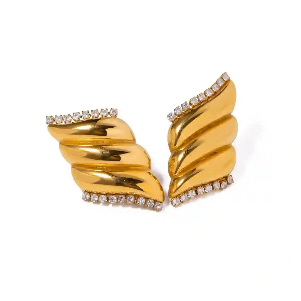 18k Gold Plated Fire Flame Earrings - Papyrus. Buy Online at Mithra and Co.