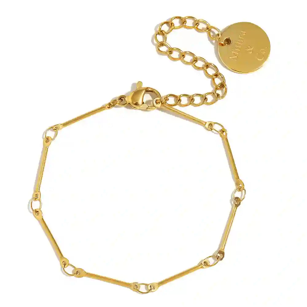 Shop 18k Gold Plated Mithra and Co's Bar Chain Bracelet Online - Whisper
