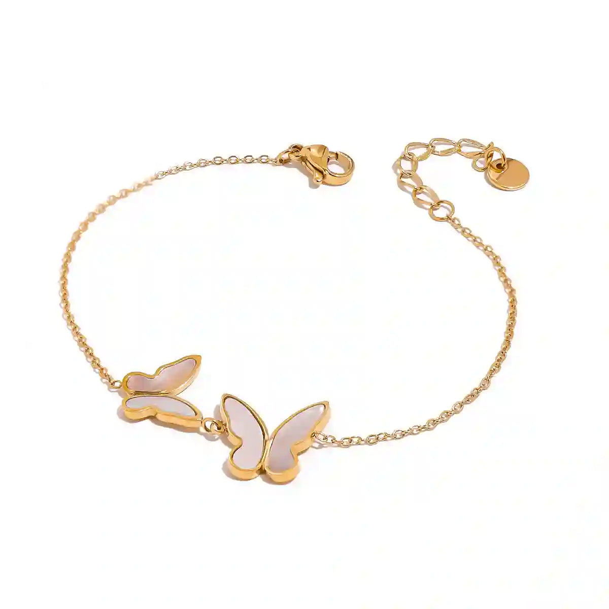 Shop Mithra and Co's 18k Gold Plated Bracelet with Butterflies - Soulie.