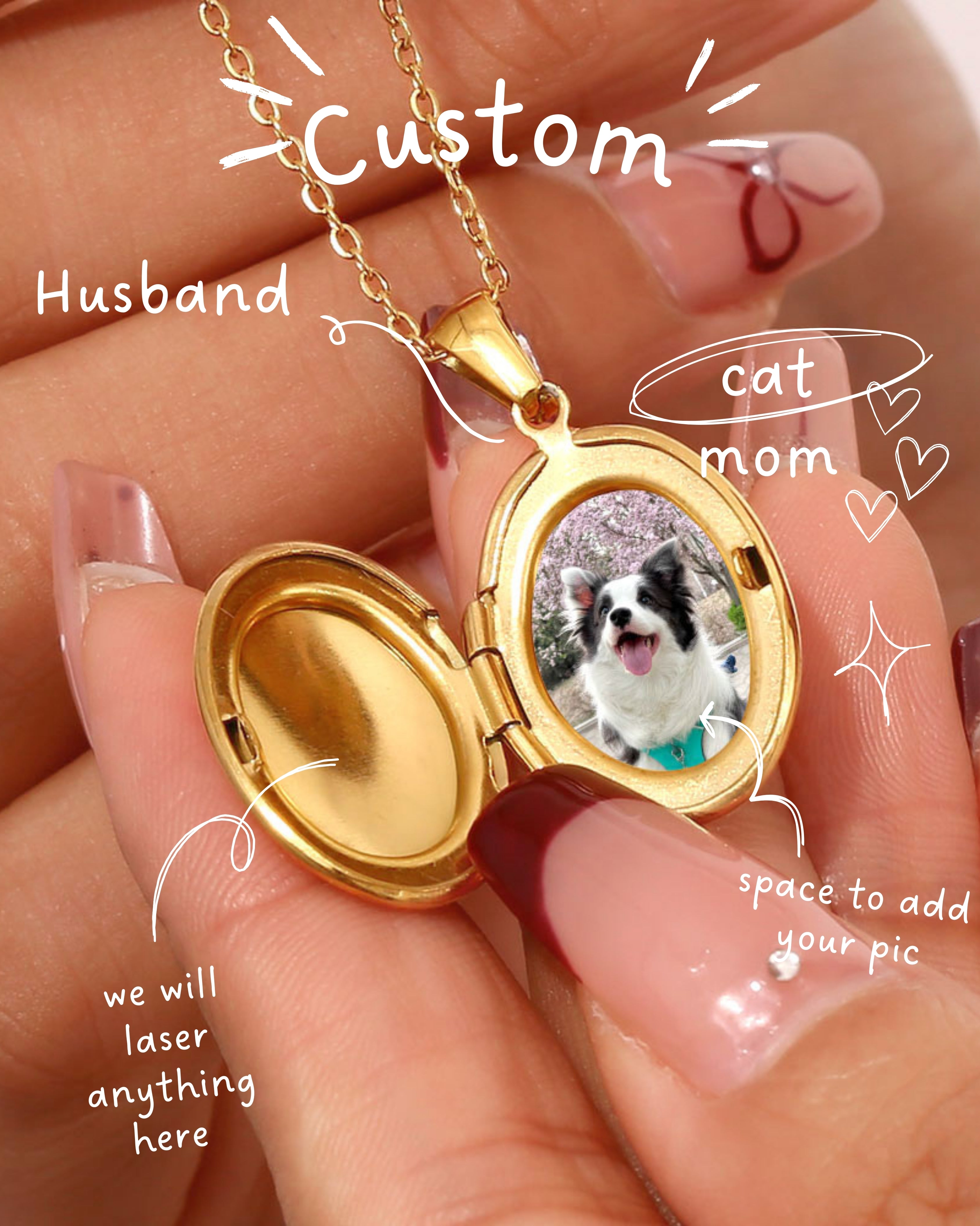 18k Gold plated Custom Gold Pendant – Personalized with Laser Engraving Shop Online - Mithra & Co