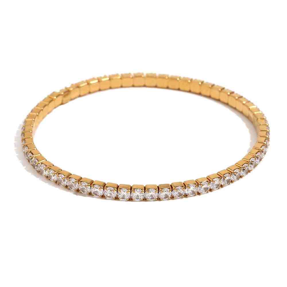Buy 18k Gold Plated Tennis Bracelet - FlexiTennis Online at Mithra and Co.
