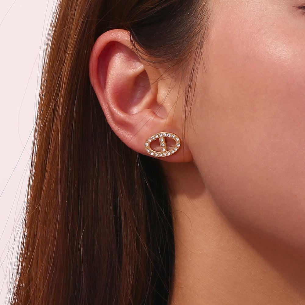 Girl wearing Dreams Studs - Shop 18k Gold Plated Earrings at Mithra and Co.
