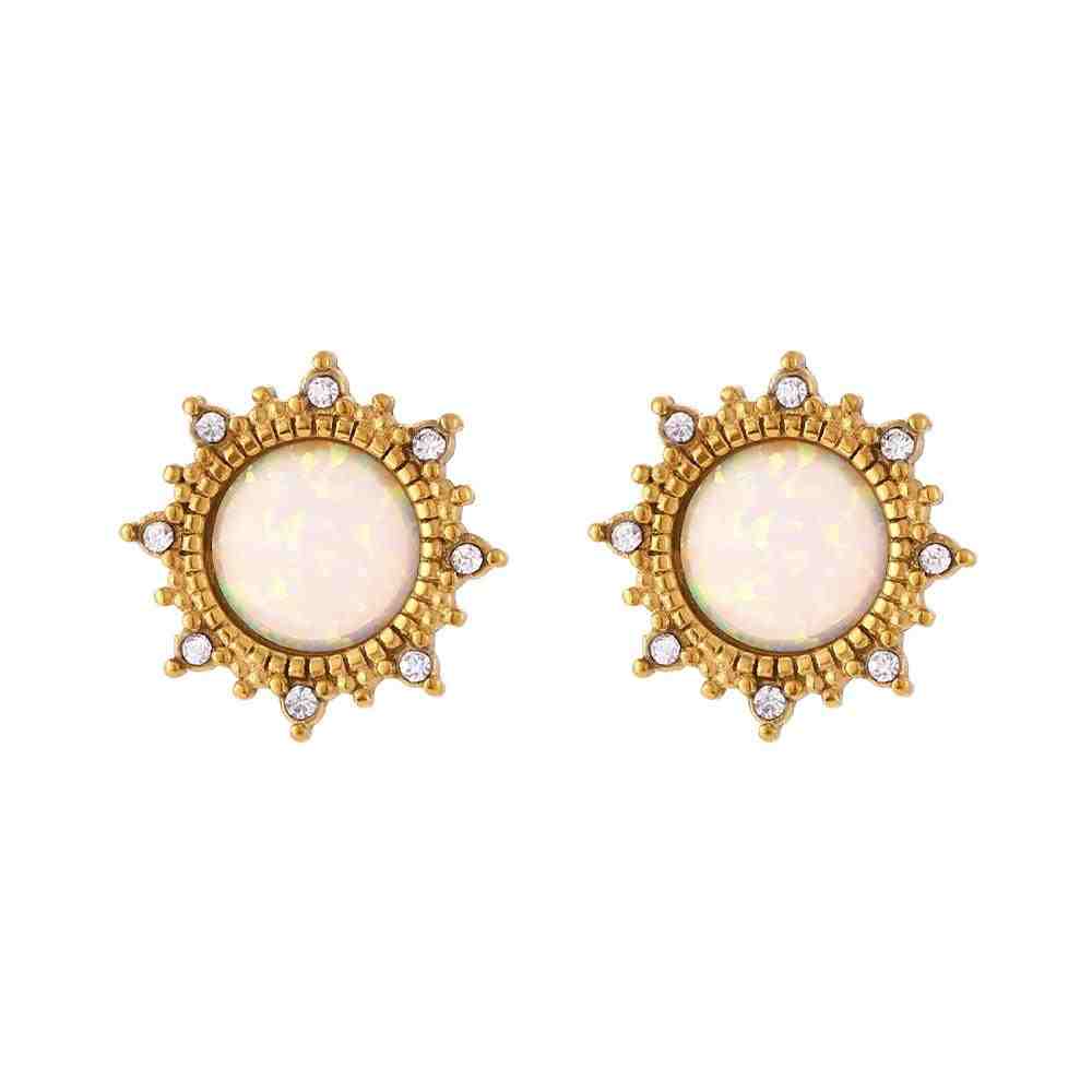 Shop Opal Studs gold plated Earrings Online at Mithra and Co.