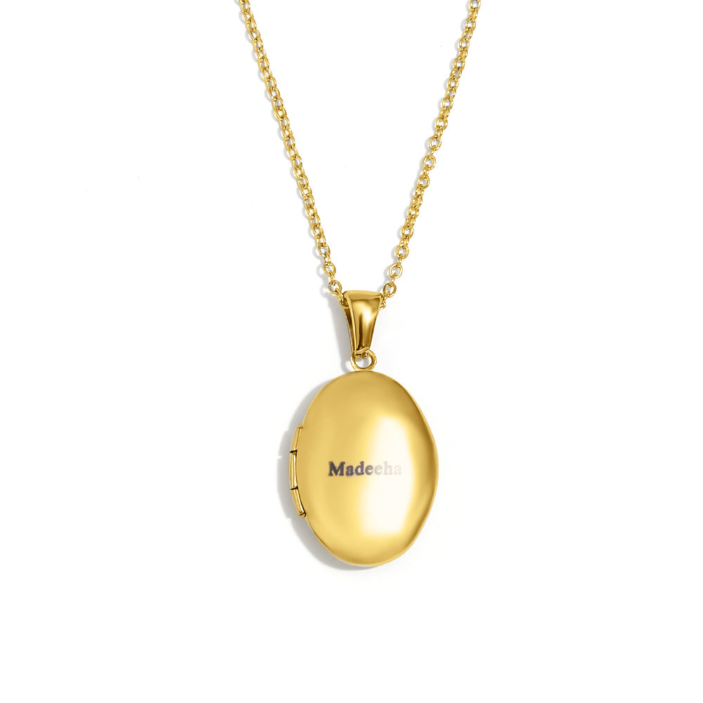 18k Gold plated Custom Gold Pendant – Personalized with Laser Engraving Shop Online - Mithra & Co