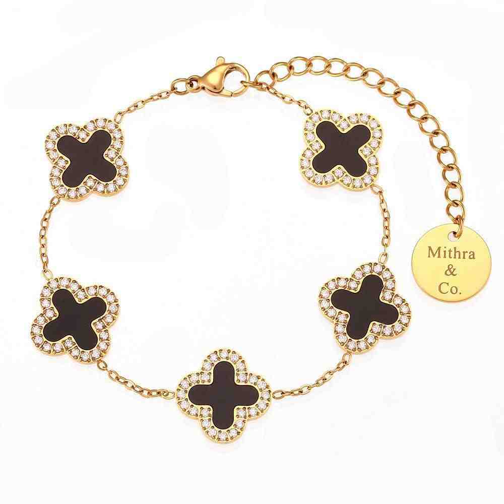 5 Clover Midnight Bracelet - Mithra and Co
