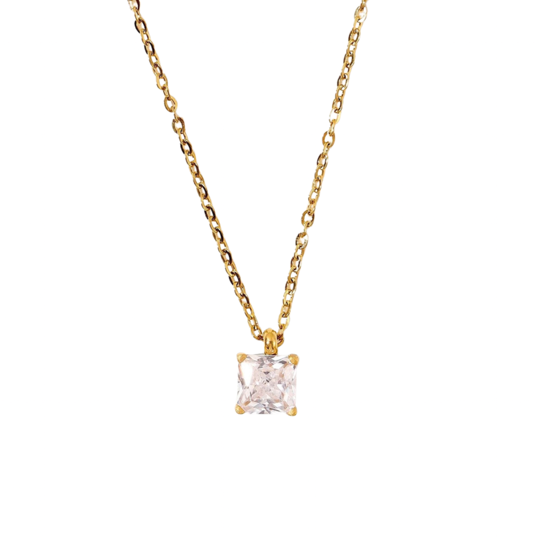 Crushed ice square necklace