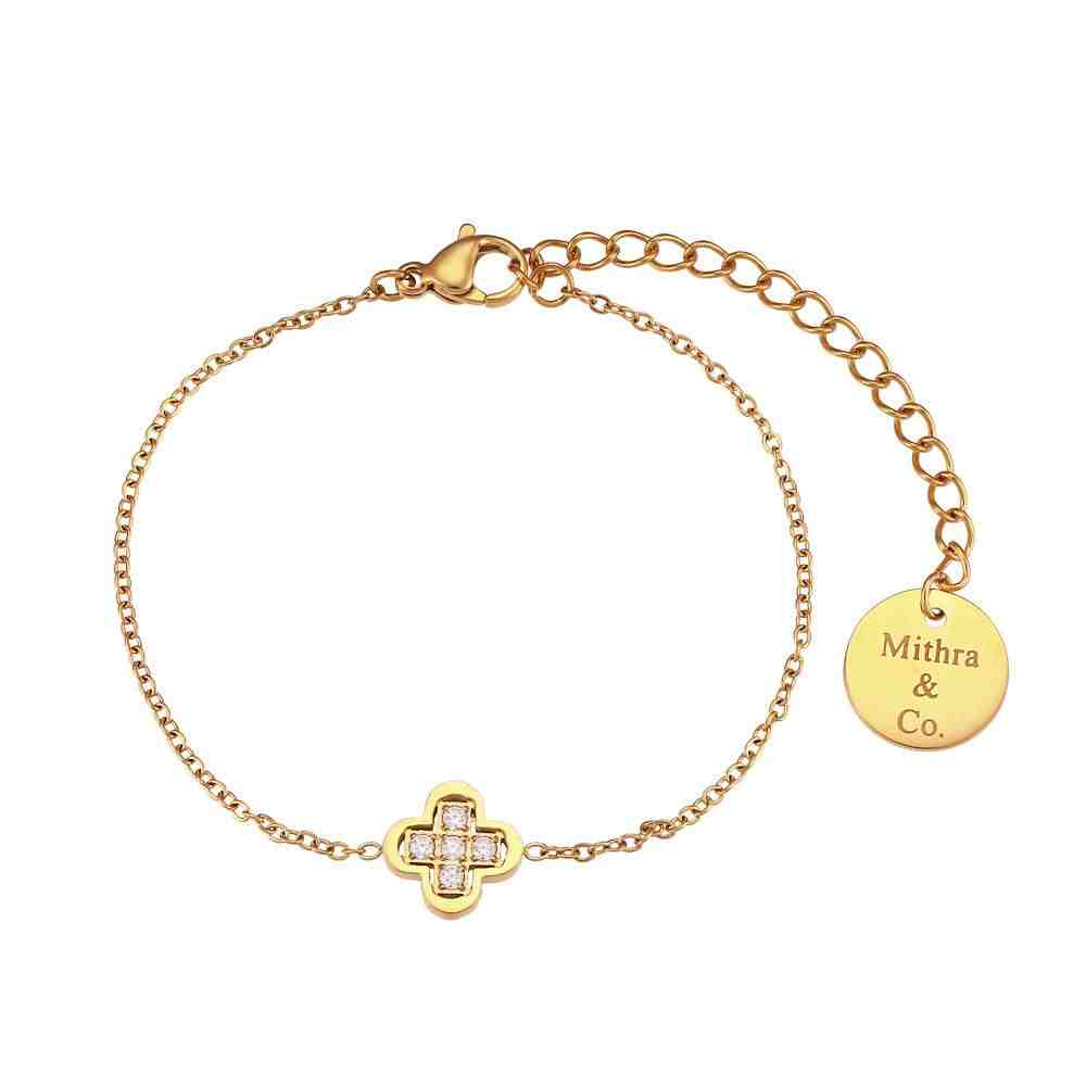 Petite Clover Studded Bracelet