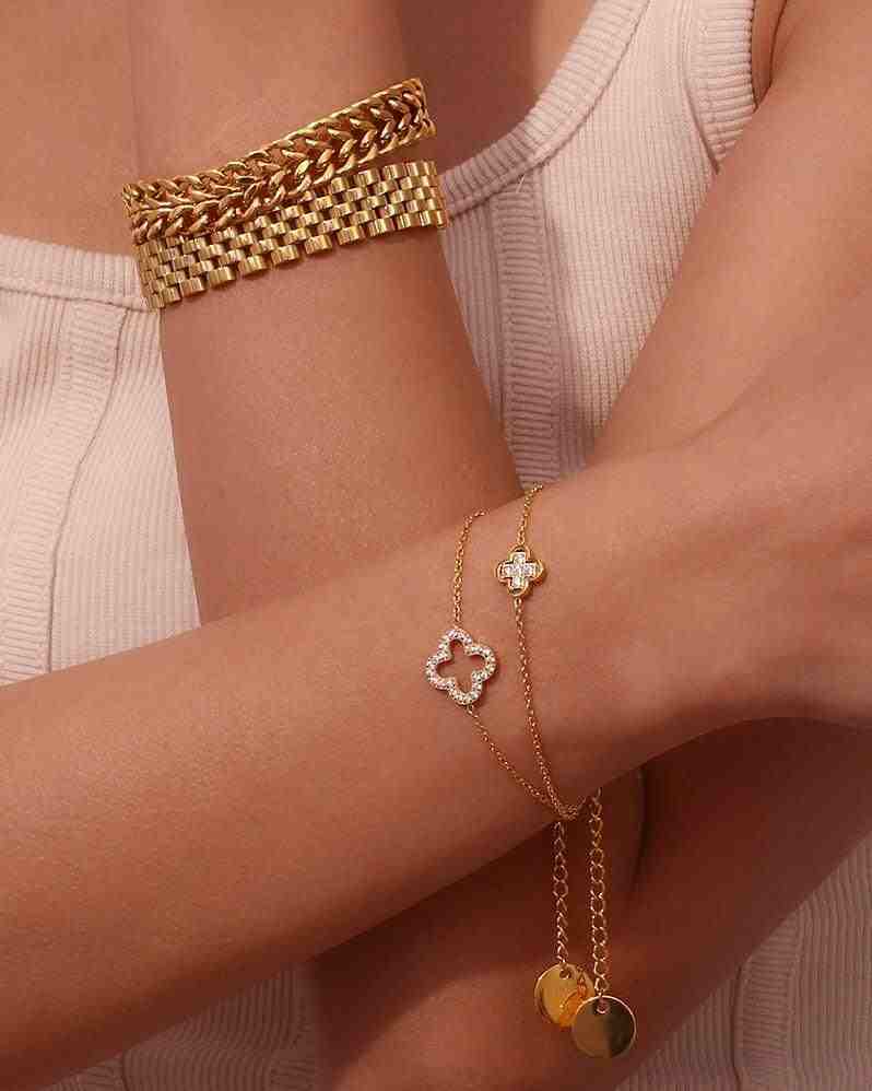 Petite Clover Studded Bracelet