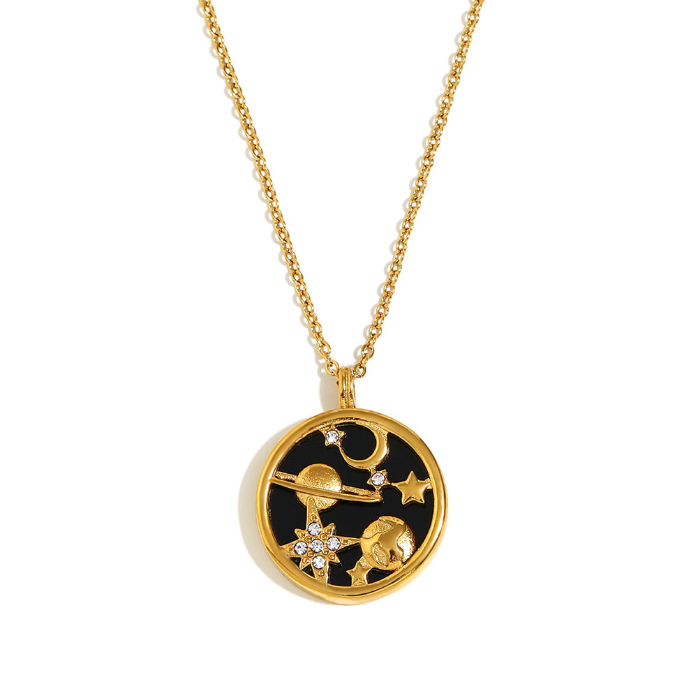 Buy 18k Gold Plated Universe Pendant Online at Mithra and Co.