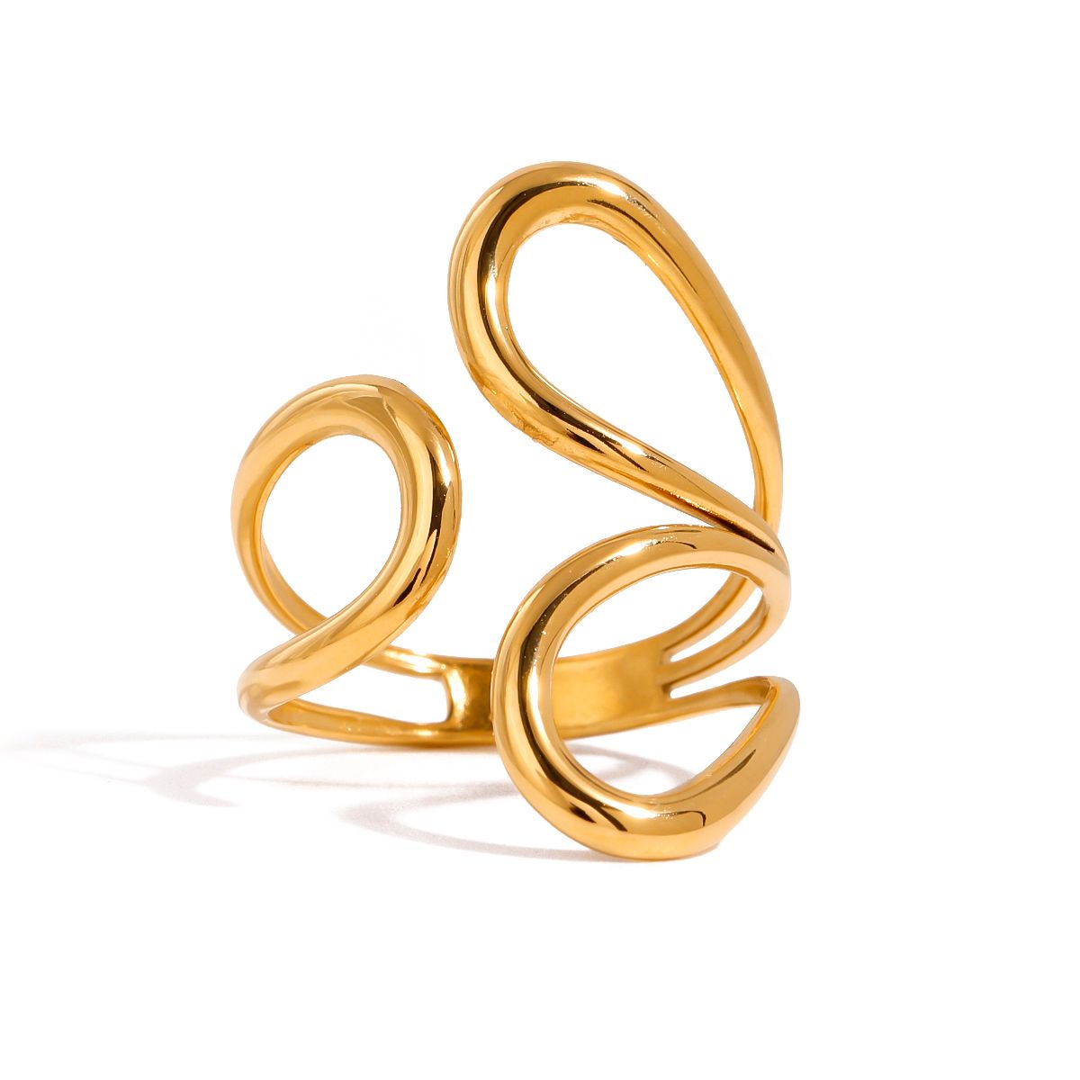 Wave Engagement Ring. Shop 18k Gold Plated at Mithra and Co.