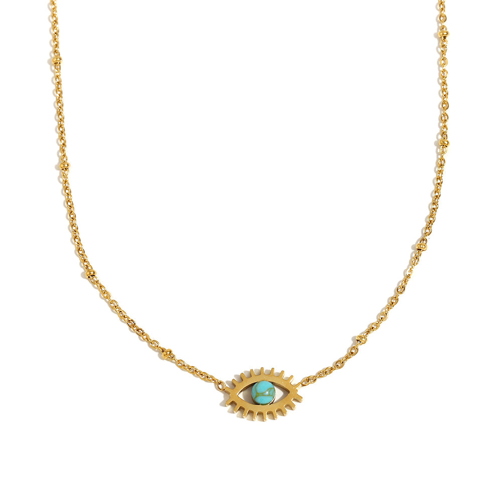 Safiya - Shop Eye Pendant Necklace Gold Plated at Mithra and Co.