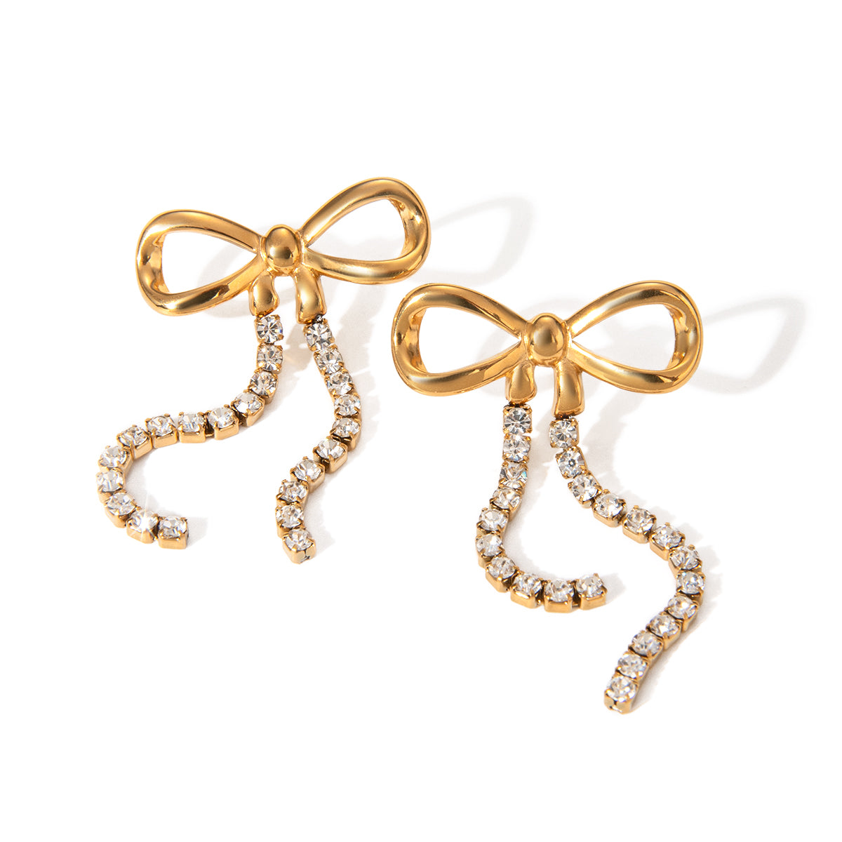 Shop Mithra and Co's 18k Gold Plated Bow Earrings - Bora Bora Online.