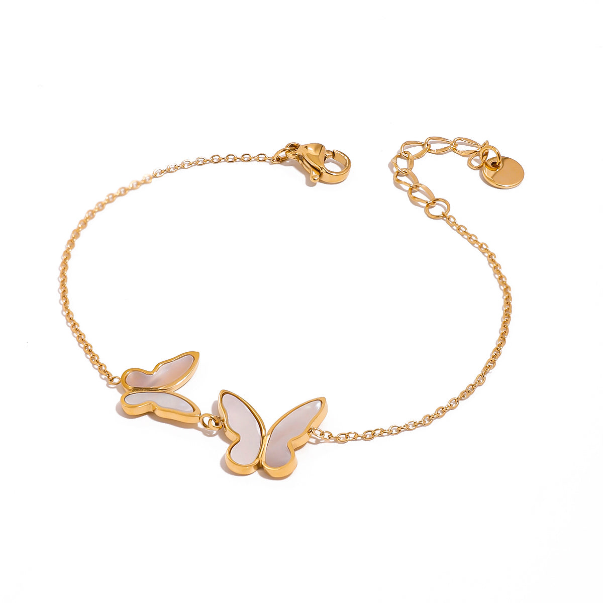 Shop Mithra and Co's 18k Gold Plated Bracelet with Butterflies - Soulie.