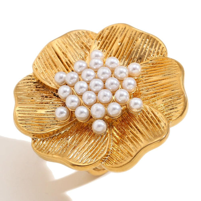 Buy Gold Flower Ring with Petals - Blume Online at Mithra and Co.