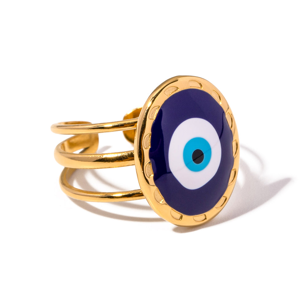 Shop Seraphic Eye Ball Ring - Gold Plated Stainless Steel Ring at Mithra and Co.
