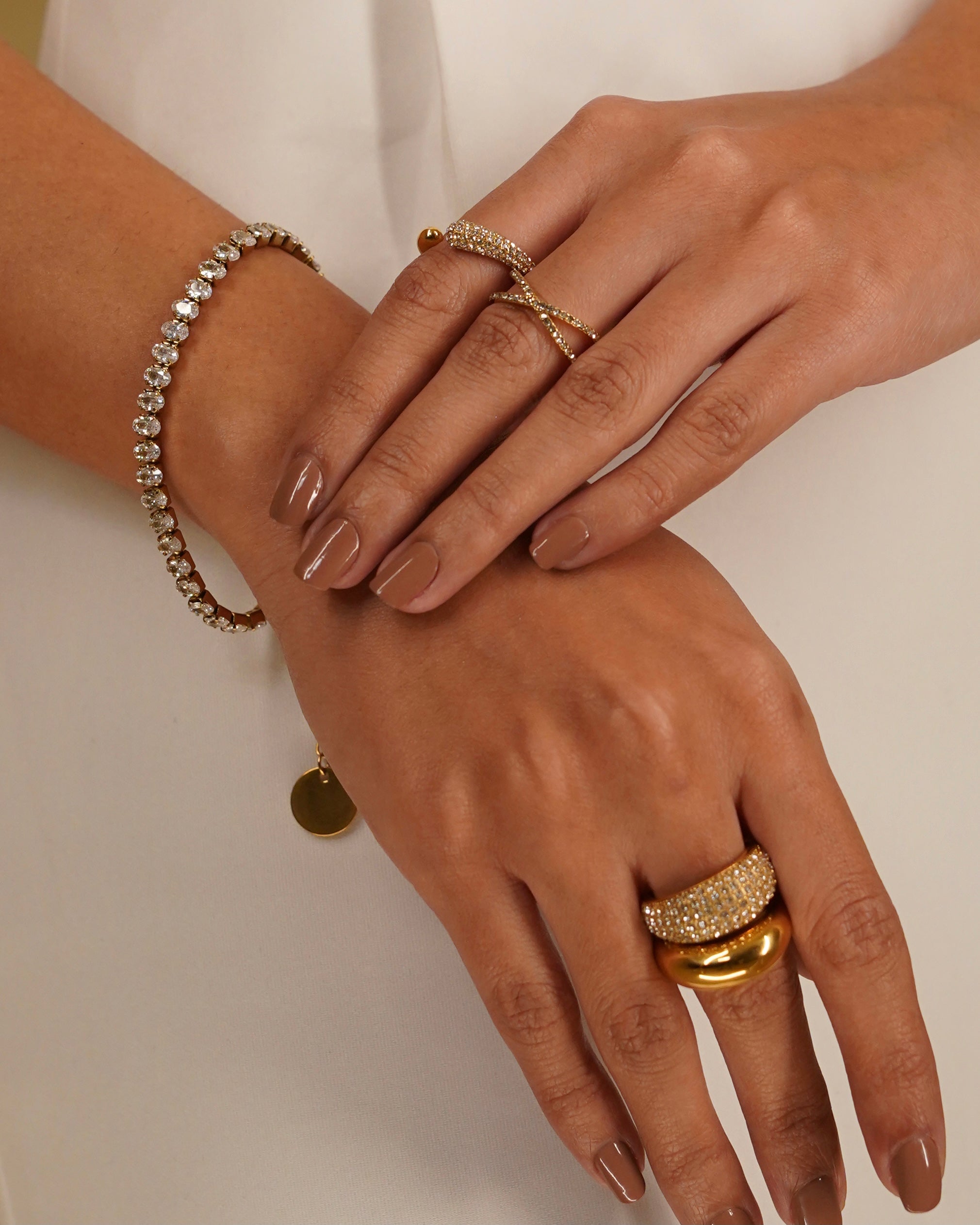 Celine Cross Studded Ring