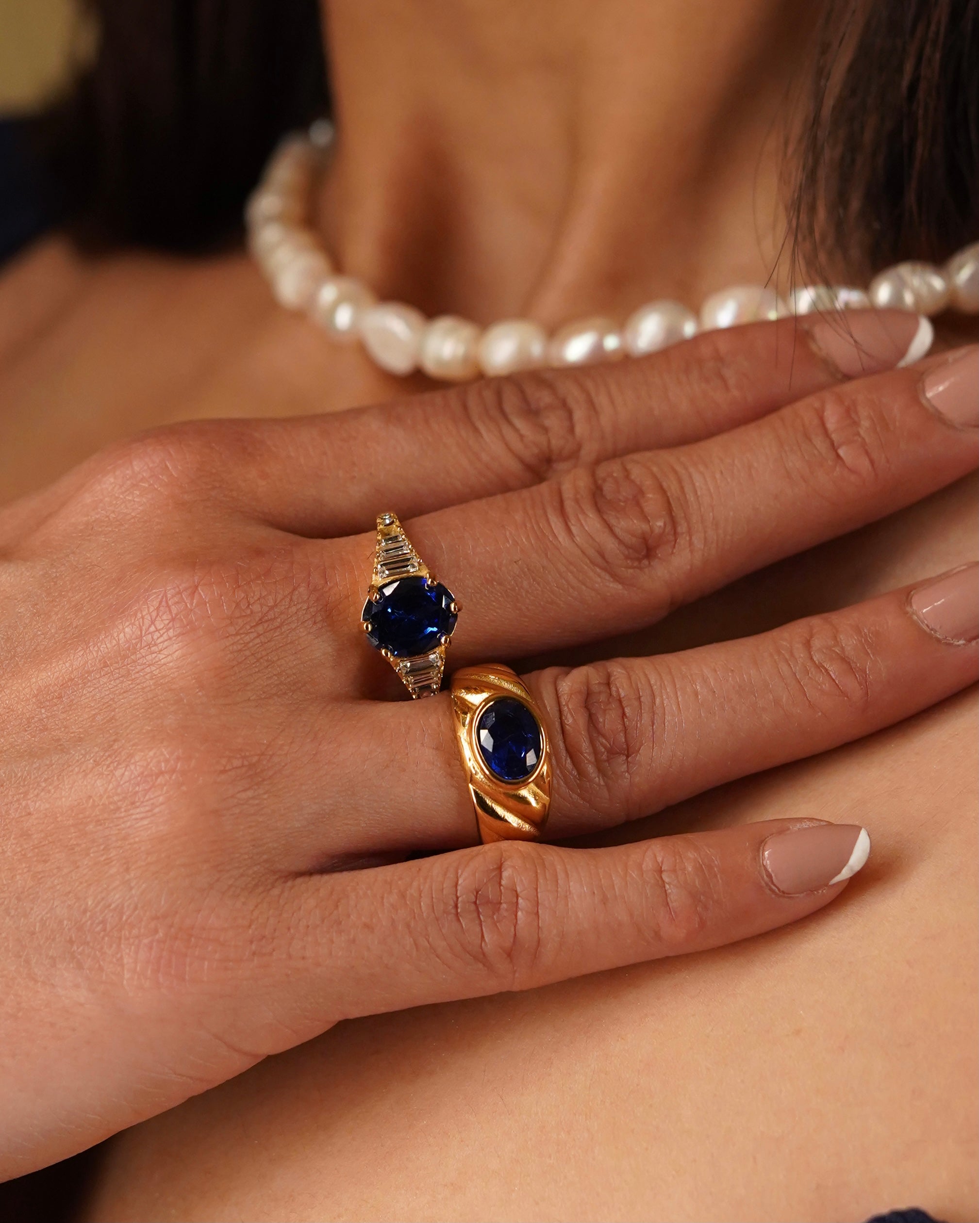 Heirloom Croissant Sapphire Ring